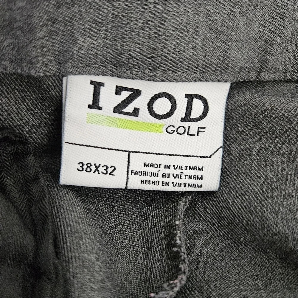 IZOD Golf Pants Dark Gray Straight Leg Flat Front Lightweight - Picture 6 of 8